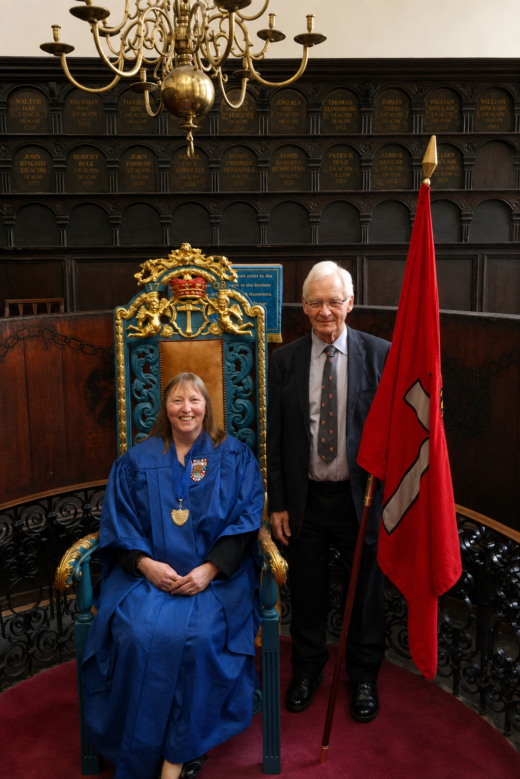 Carol Marsh as the first female Deacon of the Incorporation of Hammermen of Edinburgh