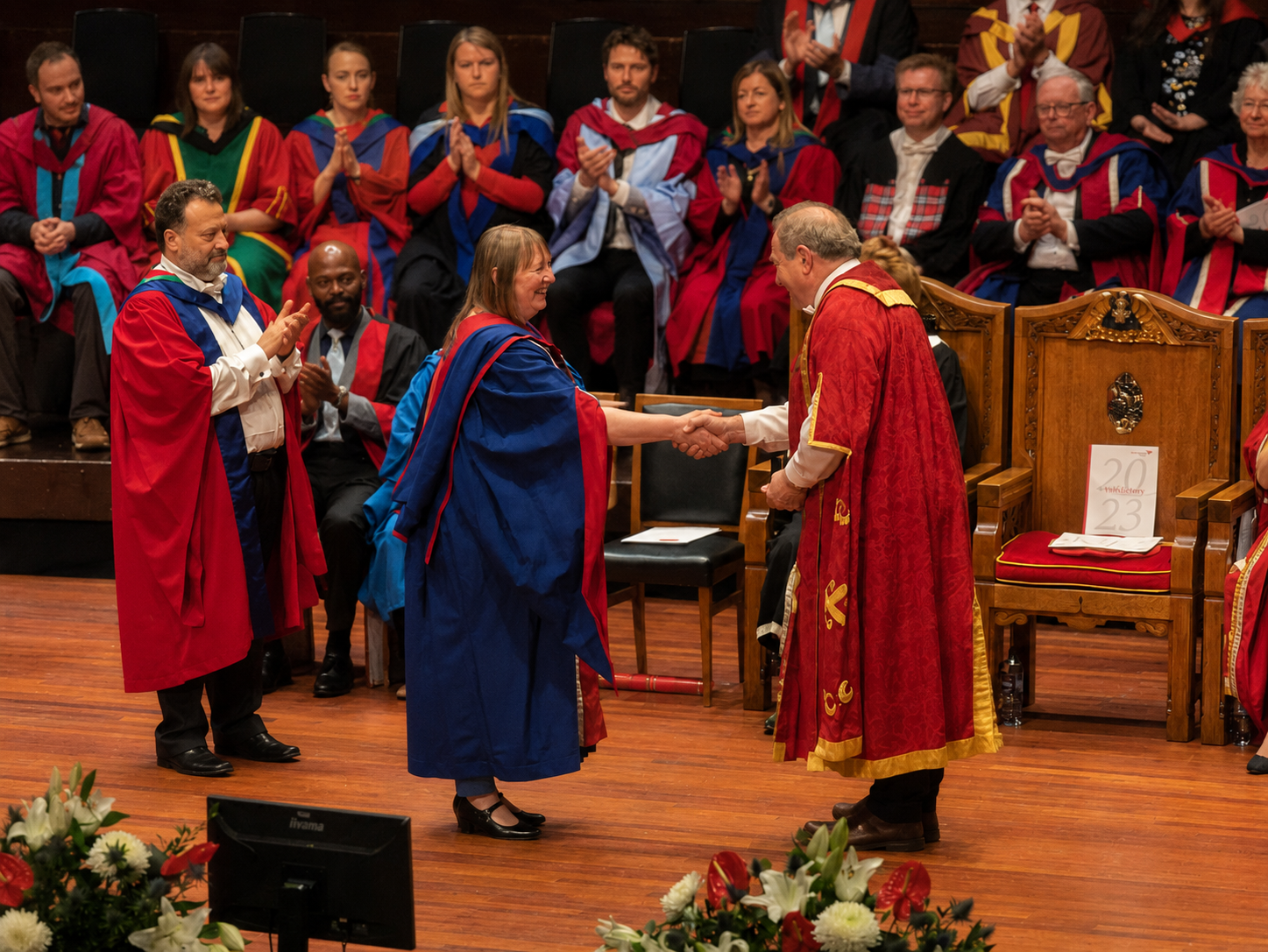 Carol Marsh receiving an Honorary Doctorate from Edinburgh Napier University